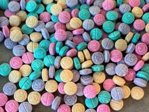 A lot of Fentanyl in rainbow colored pill form.