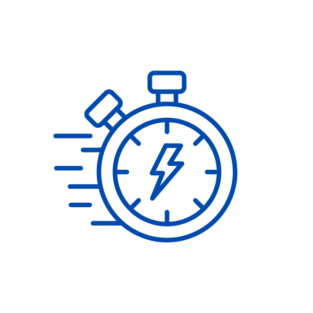 An icon of a clock in fast motion