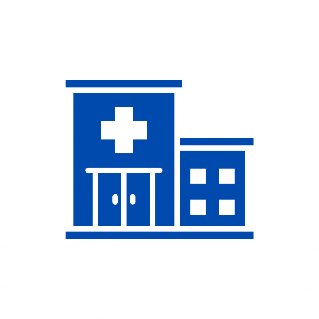 An icon of a hospital building