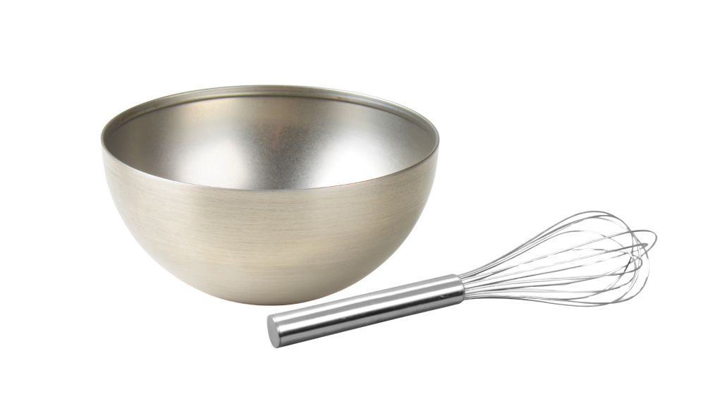 Mixing bowl and whisk